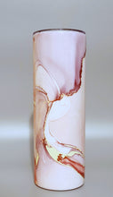 Load image into Gallery viewer, Pink and Purple stainless steel skinny Tumbler with leak proof lid and metal straw, 20 oz tumbler.