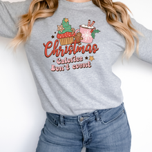 Load image into Gallery viewer, Christmas sweatshirt, Christmas calories don't count shirt, Retro Christmas sweatshirt, Custom sweater, Christmas sweater, Winter clothing.