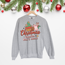 Load image into Gallery viewer, Christmas sweatshirt, Christmas calories don't count shirt, Retro Christmas sweatshirt, Custom sweater, Christmas sweater, Winter clothing.