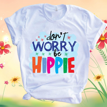 Load image into Gallery viewer, Don't worry be hippie custom made Ladies T shirt