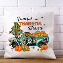 Load image into Gallery viewer, Thankful pillowcase, Fall throw pillow cover, Thanksgiving pillow cover, Fall decorative pillow cover, Throw pillow cover.