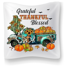 Load image into Gallery viewer, Thankful pillowcase, Fall throw pillow cover, Thanksgiving pillow cover, Fall decorative pillow cover, Throw pillow cover.