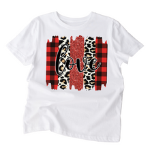 Load image into Gallery viewer, Plaid Love Ladies Valentine Shirt, Ladies T shirt.