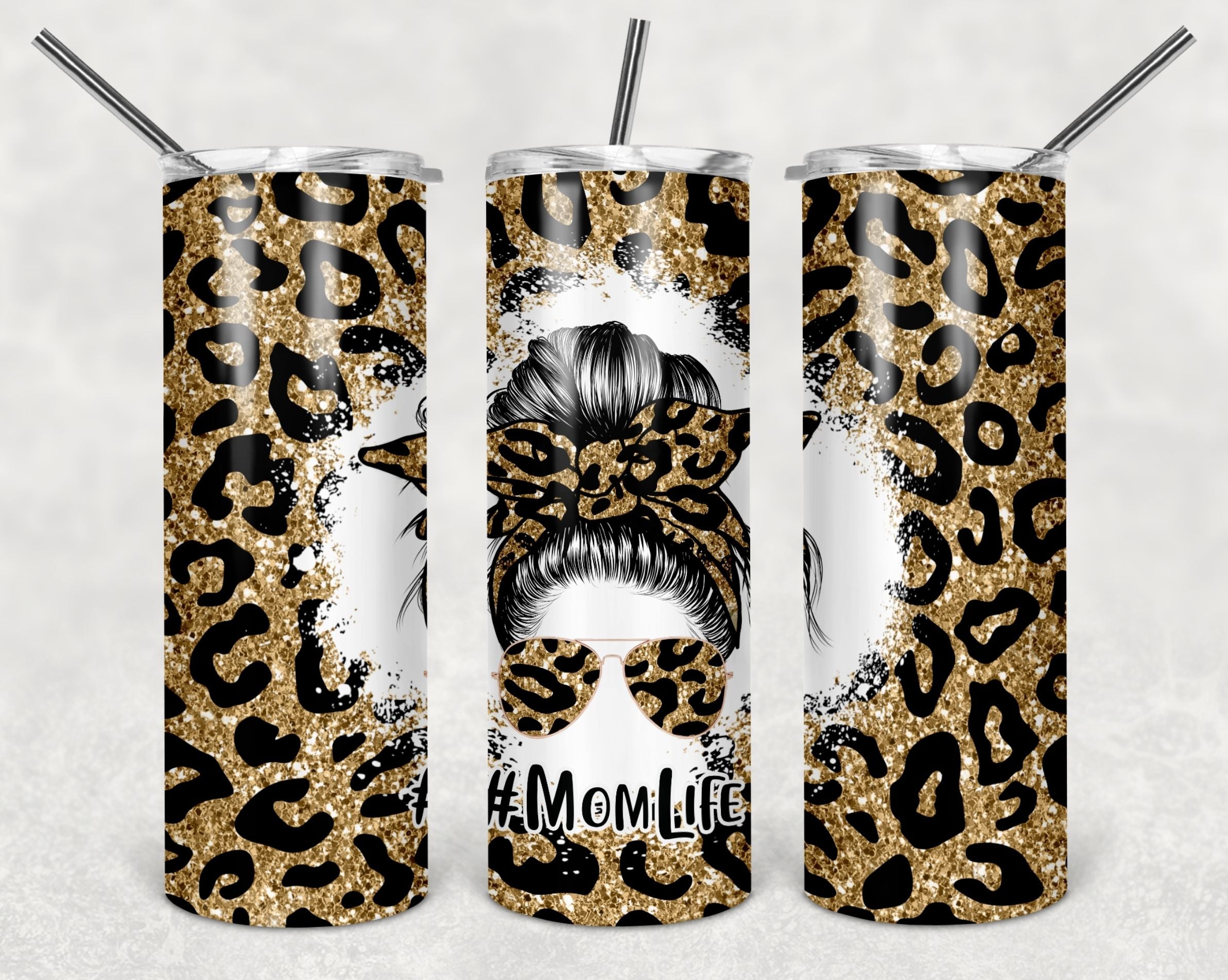 Shimmer Mom Life Tumbler, Leopard Mom Cup, Mom Christmas Gift, Leopard  Skinny Tumbler, Mom Life 20oz Tumbler