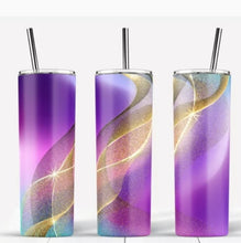 Load image into Gallery viewer, Stainless steel skinny tumbler with lid and straw, Custom tumblers.