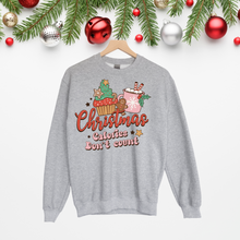 Load image into Gallery viewer, Christmas sweatshirt, Christmas calories don&#39;t count shirt, Retro Christmas sweatshirt,  Custom sweater, Christmas sweater, Winter clothing.
