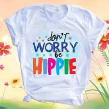 Load image into Gallery viewer, Don&#39;t worry be hippie custom made Ladies T shirt
