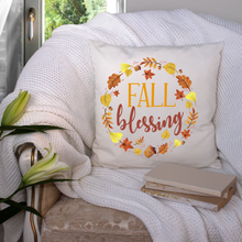 Load image into Gallery viewer, Fall blessing throw pillow cover, Custom pillow case, Autumn pillow cover, Fall pillow decor, Decorative pillow cover.
