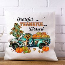 Load image into Gallery viewer, Thankful pillowcase, Fall throw pillow cover, Thanksgiving pillow cover, Fall decorative pillow cover, Throw pillow cover.
