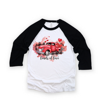 Load image into Gallery viewer, Raglan Loads of Love Kids T shirt
