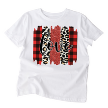 Load image into Gallery viewer, Plaid Love Ladies Valentine Shirt, Ladies T shirt.
