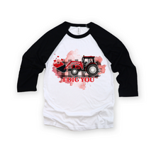 Load image into Gallery viewer, Kids Valentine day shirt, Valentine shirt, Raglan I dig you Kids T shirt
