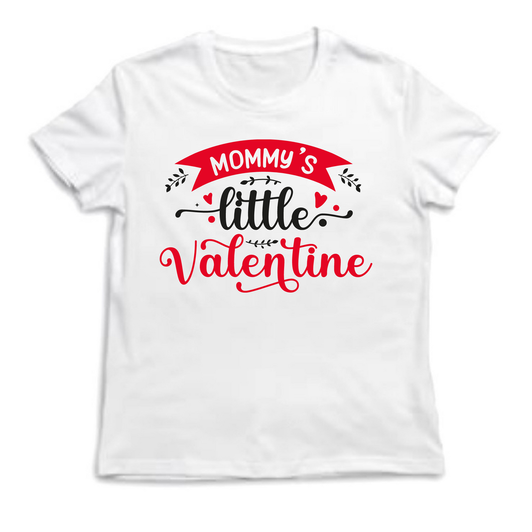 Toddler crew neck Mommy's little Valentine shirt, Kids T shirt.