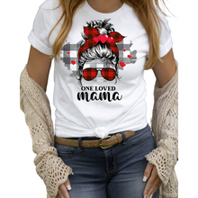 Load image into Gallery viewer, One Blessed Mama Custom shirt, Ladies T shirt.
